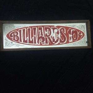 Vintage Billiards Mirror | Sandford J. Heilner